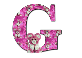 Kaz_Creations Alphabets Pink Teddy Letter G - Free PNG