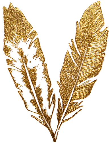 MMarcia folha dourada deco - darmowe png