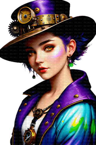 loly33 femme steampunk - 無料png