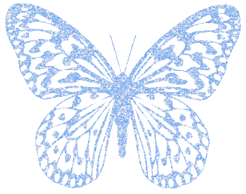 Blue Animated Glitter Butterfly - By KittyKatLuv65 - Gratis animeret GIF