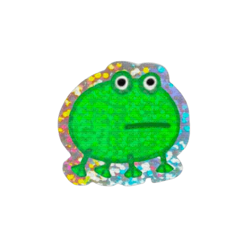 stupid little gay frog sticker holographic - zdarma png