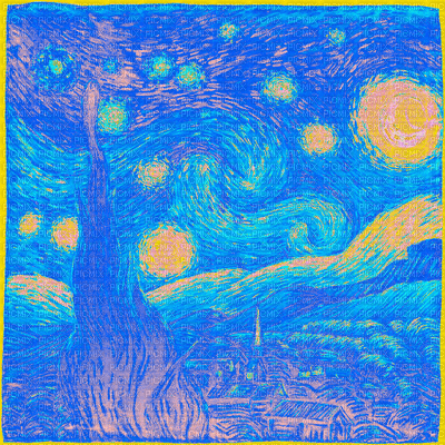 nbl-Van Gogh's starry sky - GIF animasi gratis
