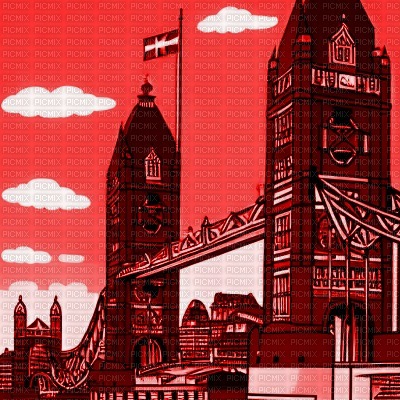 Red London Tower Bridge - nemokama png