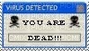 virus detected you are dead stamp - bezmaksas png