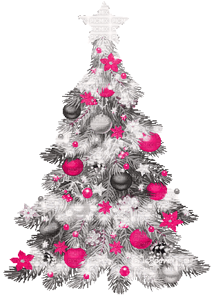 soave deco tree animated christmas black white - GIF เคลื่อนไหวฟรี