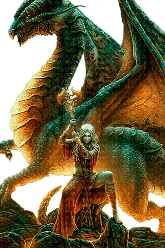 fantasy woman with dragon by nataliplus - nemokama png