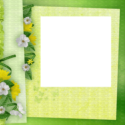 flower fleur spring green frame cadre rahmen tube pictures - darmowe png