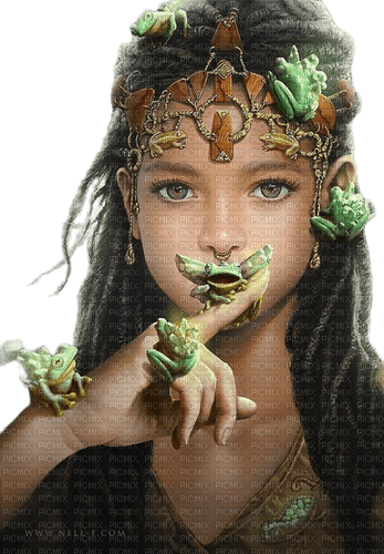 fantasy woman frog laurachan - 免费PNG