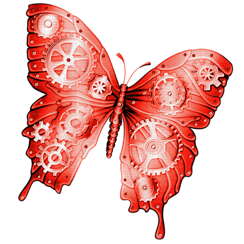 Steampunk.Butterfly.Red - PNG gratuit