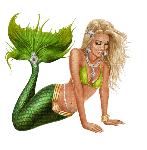 Green mermaid - png ฟรี