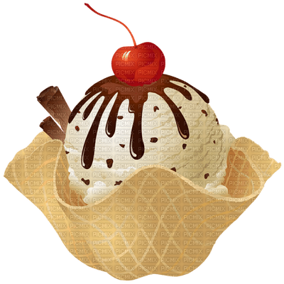 image encre cornet de glacee bon anniversaire chocolat vanille edited by me - безплатен png