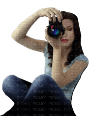 woman with camera bp - Free PNG
