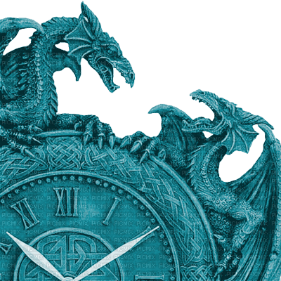 Y.A.M._Gothic fantasy dragons blue - png ฟรี