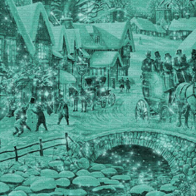 Teal Winter Background - Ilmainen animoitu GIF