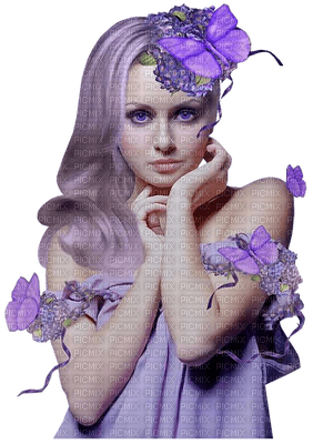 woman purple hair bp - darmowe png