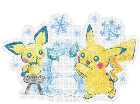 pokemon pikachu pichu winter - 無料png