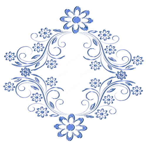 kikkapink blue spring frame flowers border - 免费PNG