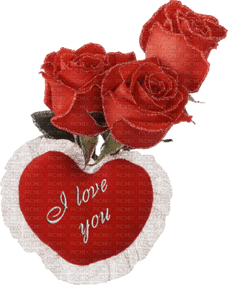 Red Roses I Love You Heart - Zdarma animovaný GIF