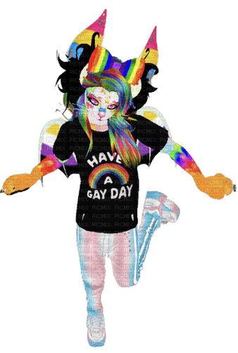 HAVE A GAY DAY pride bat catboy - Free PNG