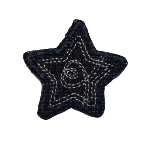 black embroidered star patch - zdarma png