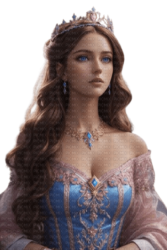 fantasy woman blue crown - PNG gratuit