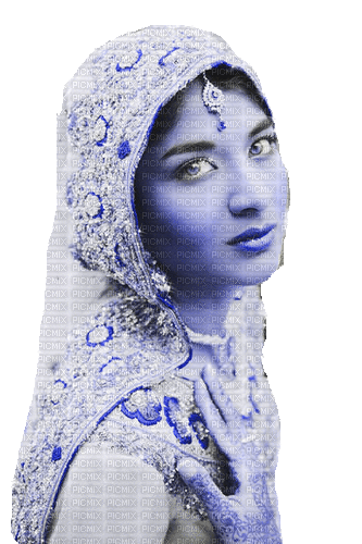 indian woman blue gif animated glitter dolceluna - GIF animé gratuit
