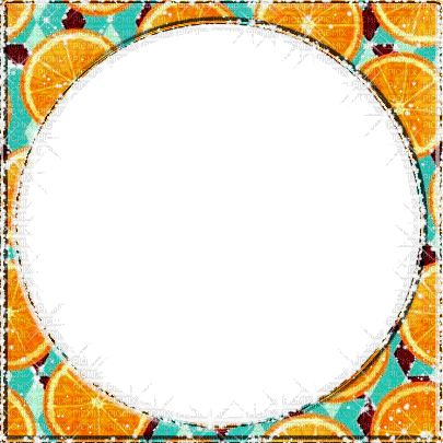 frame summer orange fruit circle - GIF animado gratis
