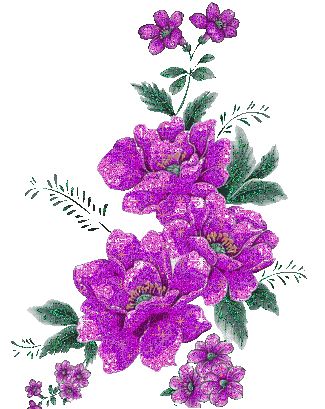 purple glitter flowers - GIF animé gratuit