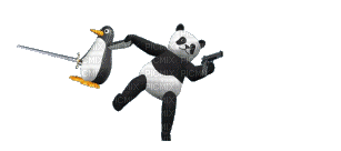 panda pingu - GIF animasi gratis