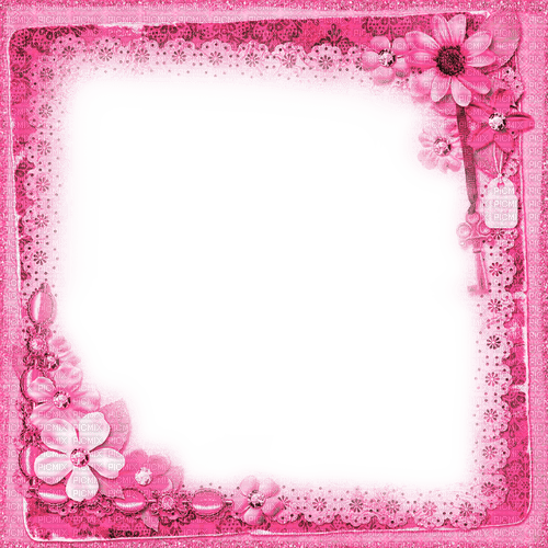 Pink Flowers Frame - By KittyKatLuv65 - ücretsiz png