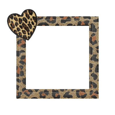 Leopard Print Heart Frame - Free PNG