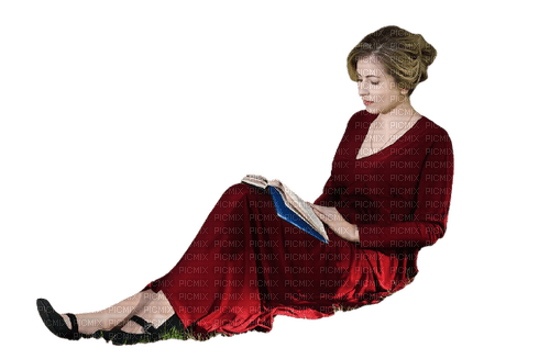 woman with a book - безплатен png