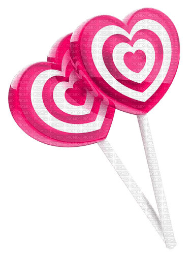 Lollipops.Hearts.White.Pink - zdarma png