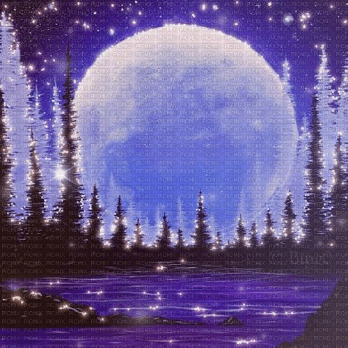 Y.A.M._Fantasy Landscape moon background - 無料のアニメーション GIF