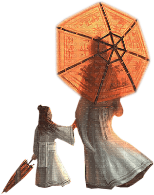 oriental woman umbrella bp - 免费PNG