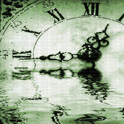 soave background animated clock water green - GIF animate gratis