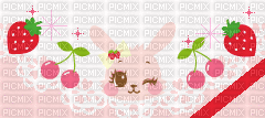 strawberry cherry bunny bottom border - GIF animé gratuit