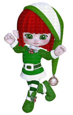 Kaz_Creations Dolls Cookie Elfs Green Christmas - Free PNG