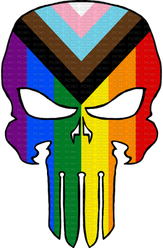 Progress Pride Skull - PNG gratuit