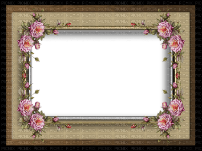 frame-beige-brun-rosa-blomma - 無料png