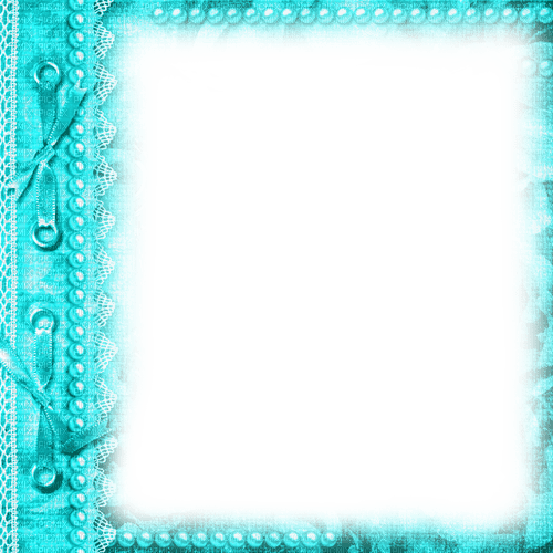Frame.Pearls.Lace.Turquoise - KittyKatLuv65 - безплатен png