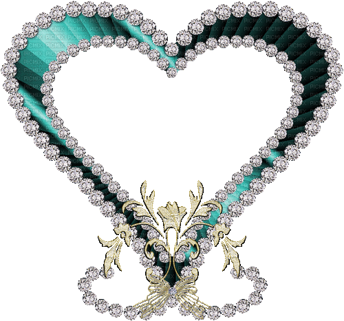 Frame. Heart. Green. Diamonds. Leila - GIF animé gratuit
