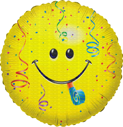 smiley fun face colorful deco tube animation gif anime animated emotions smile birthday anniversaire geburtstag balloon ballons  party colored  ballon - Gratis geanimeerde GIF
