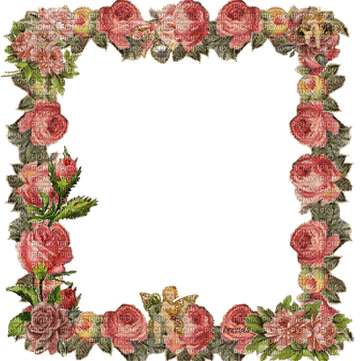 Vintage Flower Frame - zdarma png
