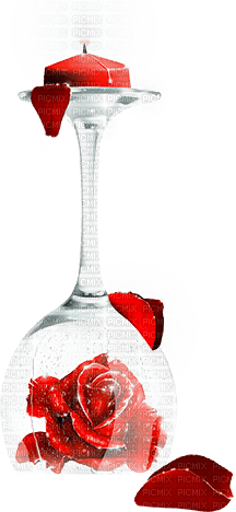 Glass.Candle.Rose.Petals.Red - δωρεάν png