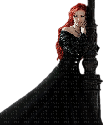 Kaz_Creations Women Woman Femme RedHead Red Head Gothic Fantasy - kostenlos png