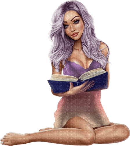 Woman, book, reading. Leila - zadarmo png