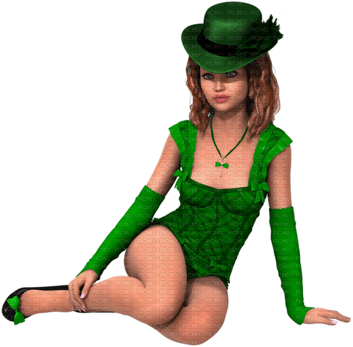 Women. Saint Patricks Day. Green. Leila - 免费PNG