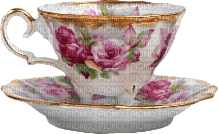 cup coffee tea roses - безплатен png
