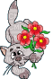 кот с цветами - Nemokamas animacinis gif